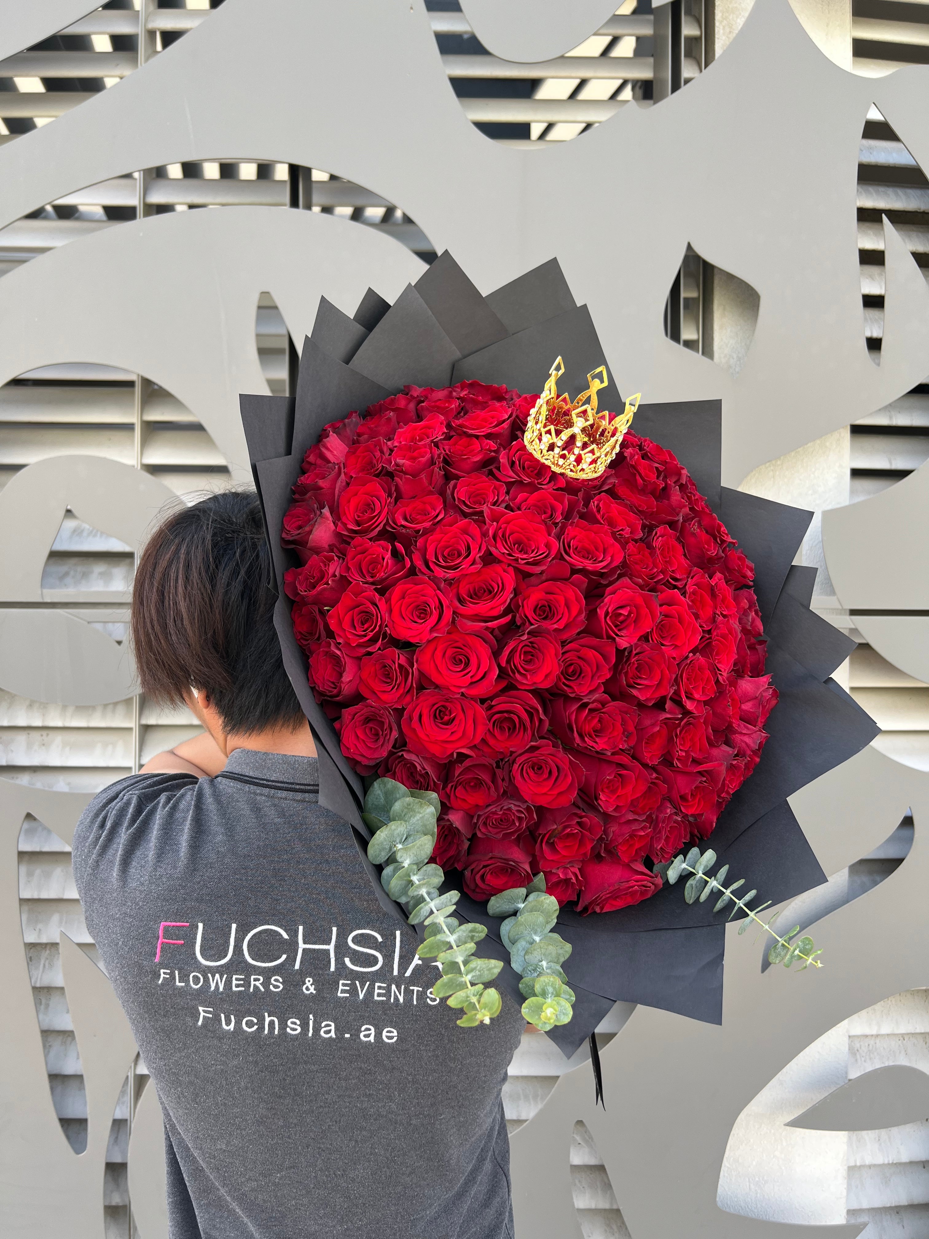 Red Roses With Crown