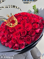 Red Roses With Crown