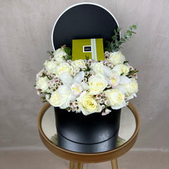 White Hatbox with Patchi