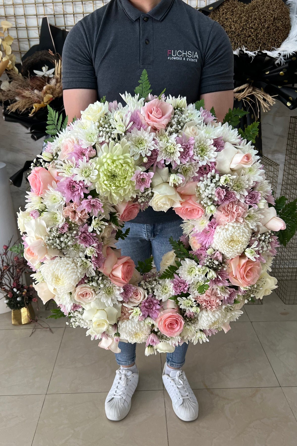 White & Pink Wreath